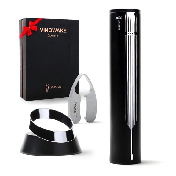 TSV Electric Wine Bottle Opener with Charging Base & Built-in Foil Cutter, Rechargeable Intelligent Touch-Activated Automatic Corkscrew, Luxury Gifts for Father's Day