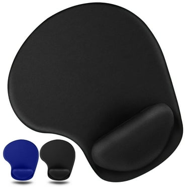 TSV Ergonomic Mouse Pad, Gel Mouse Pad with Wrist Rest, Comfortable Computer Mouse Pad Mat with Non-slip PU Base for Laptop, Office & Home, Black