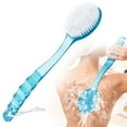 thumbnail image 1 of TSV Exfoliating Shower & Bath Body Brush, 14.2" Long Handle Back Scrubber Massager, Dual-Sided Shower Back Brush for Women, 1 of 7