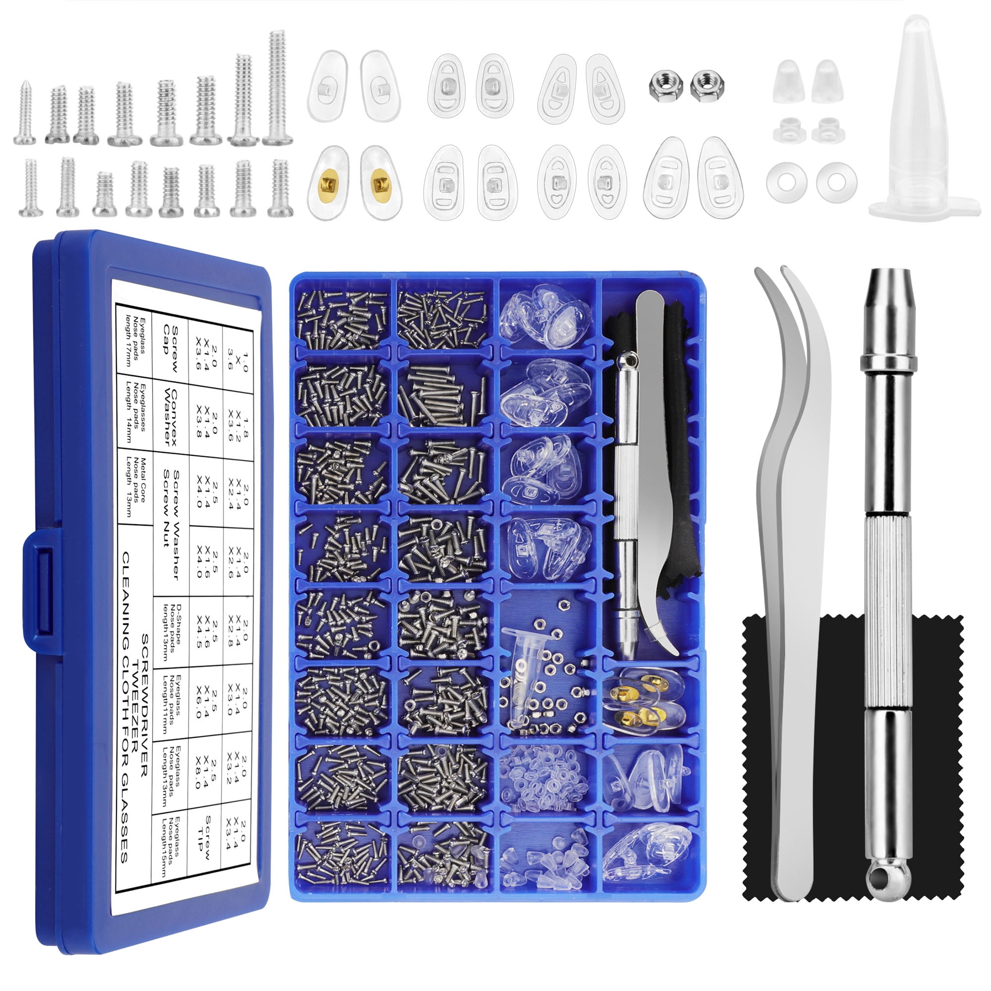 TSV Eyeglass Repair Tool Kit, Glasses Repairing Set with Compact Screw