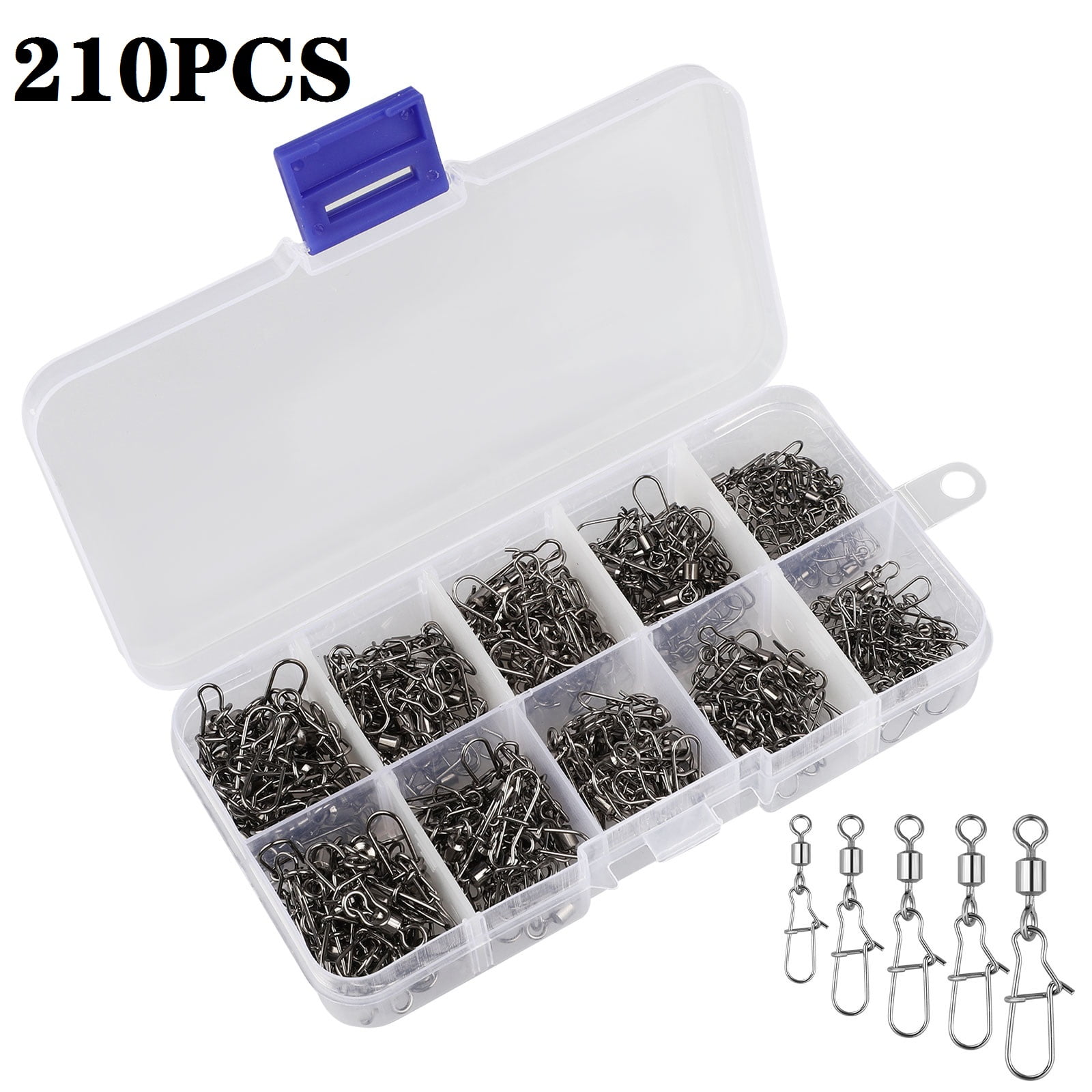 TSV Fishing Metal Snaps Saltwater Fish Swivels Snaps Ball Bearing Swivel with Coastlock Snap