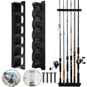 TSV Fishing Vertical Rod Holder, Wall Mounted Vertical Fishing Pole Rod Holder Rack for Garage, Fishing Rod Racks, 6 Horizontal Fishing Pole Storage Organizer for Garage Car