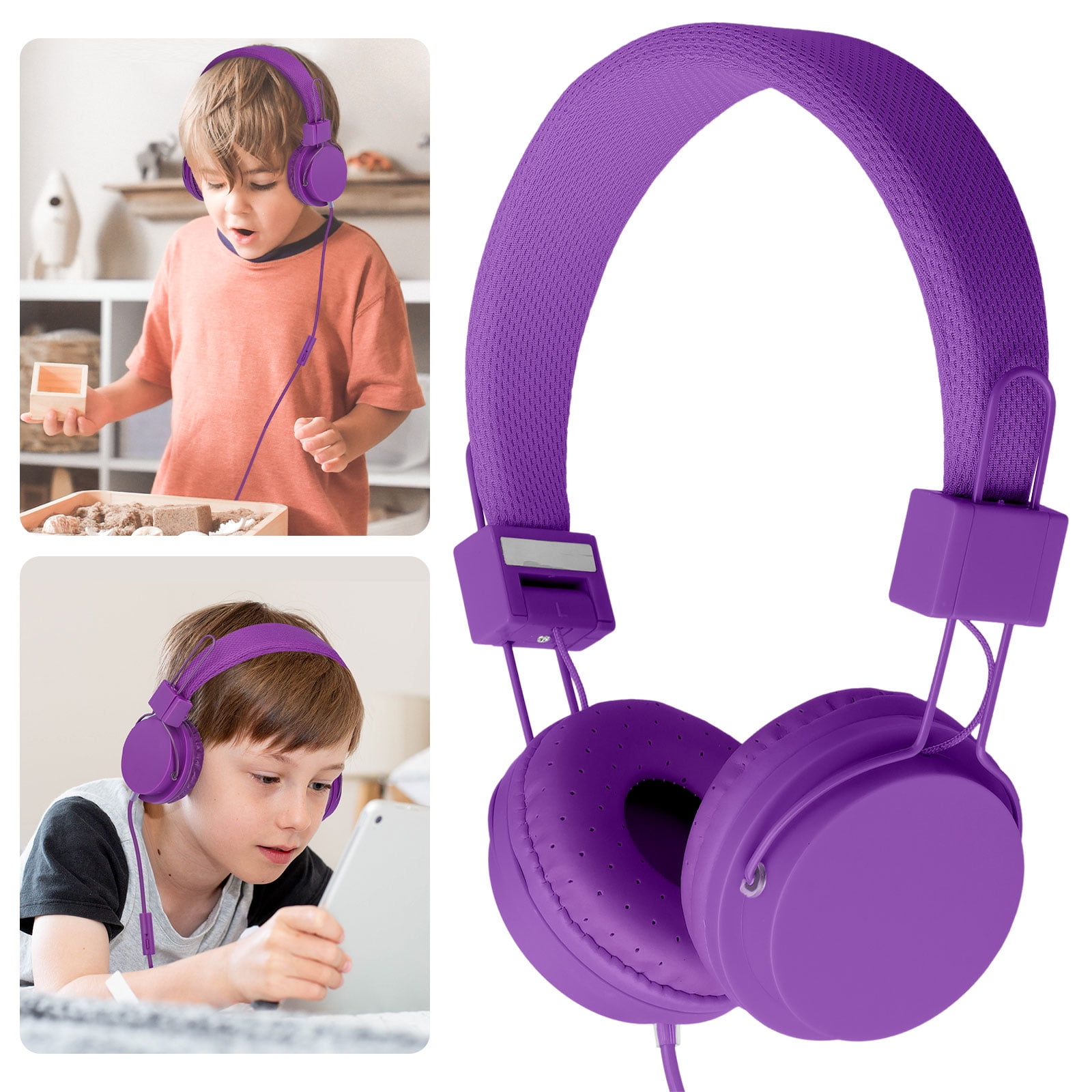 TSV Foldable Over Ear Headphones Wired Noise Reduction Earphones for Kids Teens Girl Boy 3.5mm On Ear Headset Fit for Android Smartphone