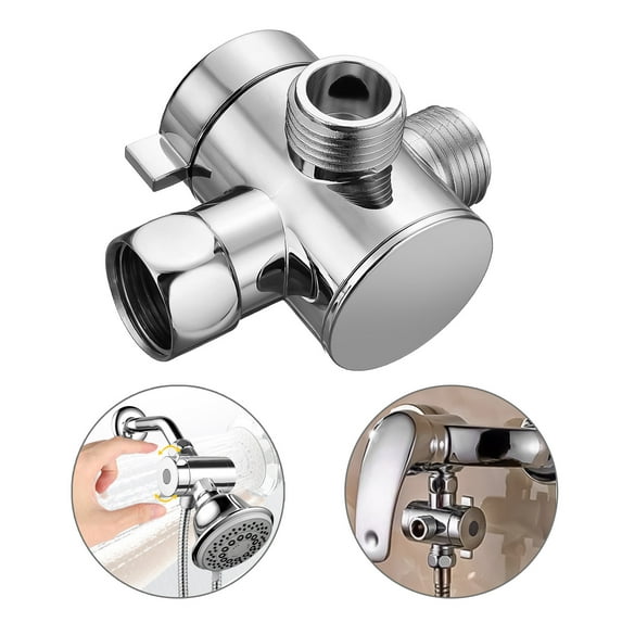 TSV G1/2 3-Way T-adapter Connector Shower Arm Diverter Valve for Hand Held Showerhead