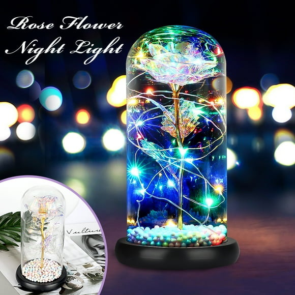 TSV Galaxy Rose Light, Xmas Romantic Unique Artificial Flower with LED Lamp String Gift for Christmas Thanksgiving Day