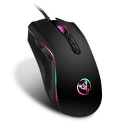 TSV Gaming Mouse Wired, USB Computer Mouse with 4 Adjustable DPI, RGB Backlit LED, Side Buttons, Ergonomic Optical Mice for PC, Laptop, Windows, Mac, Vista, Linux, Gamer