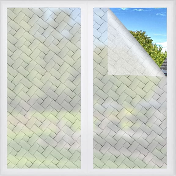 TSV Glass Privacy Static Window Film, Non-Adhesive Frosted Window Cling Sticker Opaque, 78.7 x 17.7''