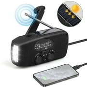 TSV Hand Crank Emergency Radio, Portable Radio Solar Powerd AM FM WB NOAA Weather Radio with SOS Alarm, Cell Phone Charge