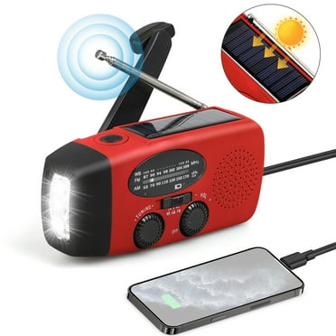 TSV Hand Crank Emergency Radio, Portable Radio Solar Powerd AM FM WB NOAA Weather Radio with SOS Alarm, Cell Phone Charge