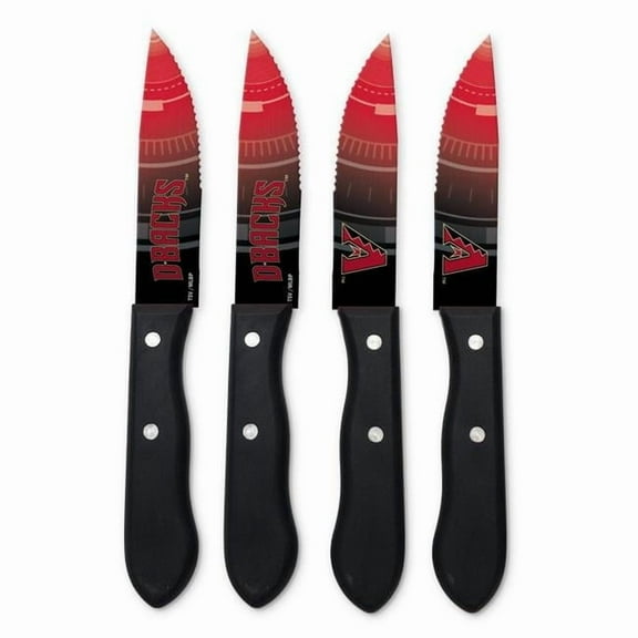 TSV Home SKMLB01 MLB Arizona Diamonbacks Steak Knives, Red