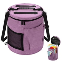 TSV Knitting Bag, Large Capacity Yarn Storage Bag, Knitting Crochet Tote Bag, Portable Crochet Organizer for Crocheting Project, Store Skein Ball, Knitting Needle, Purple