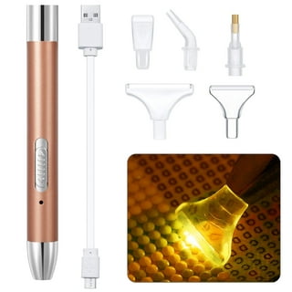 Outus 6 Pieces LED Diamond Painting Drill Pen Point Drill Pen with Light 5D  Diamond Painting Tool 15 Pieces Replacement Pen Heads 20 Pieces Painting