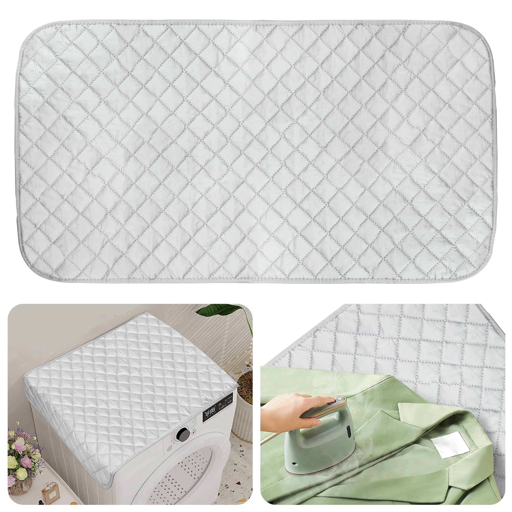 Green Checkerboard with White Daisies Portable Iron Mat, Ironing Pad Table  Top, Ironing Pad for Countertop