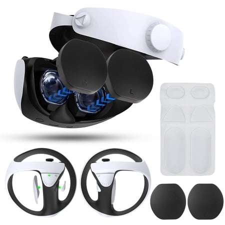 TSV Lens Protector Cover for PS VR2, Silicone Pad for VR2 Sense Controllers, Anti-Slip/Dustproof, Anti-Scratch/Anti-Grease, Easy to Wash and Air Dry, Lightweight Accessories for Playstation VR2