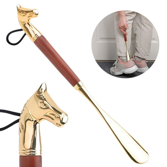 TSV Long Handle Shoe Horn for Seniors, Lion Head Shoe Lifter, Great Gifts for Pregnant Women Elderly Disabled