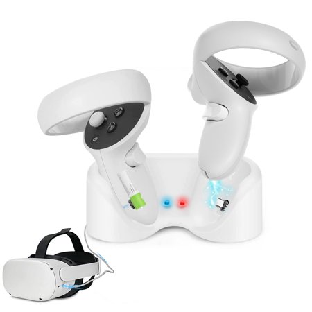 TSV Magnetic Charging Station Fit for Oculus Quest 2 VR Headset and Touch Controllers, Fast Charging Dock with Charging Cable
