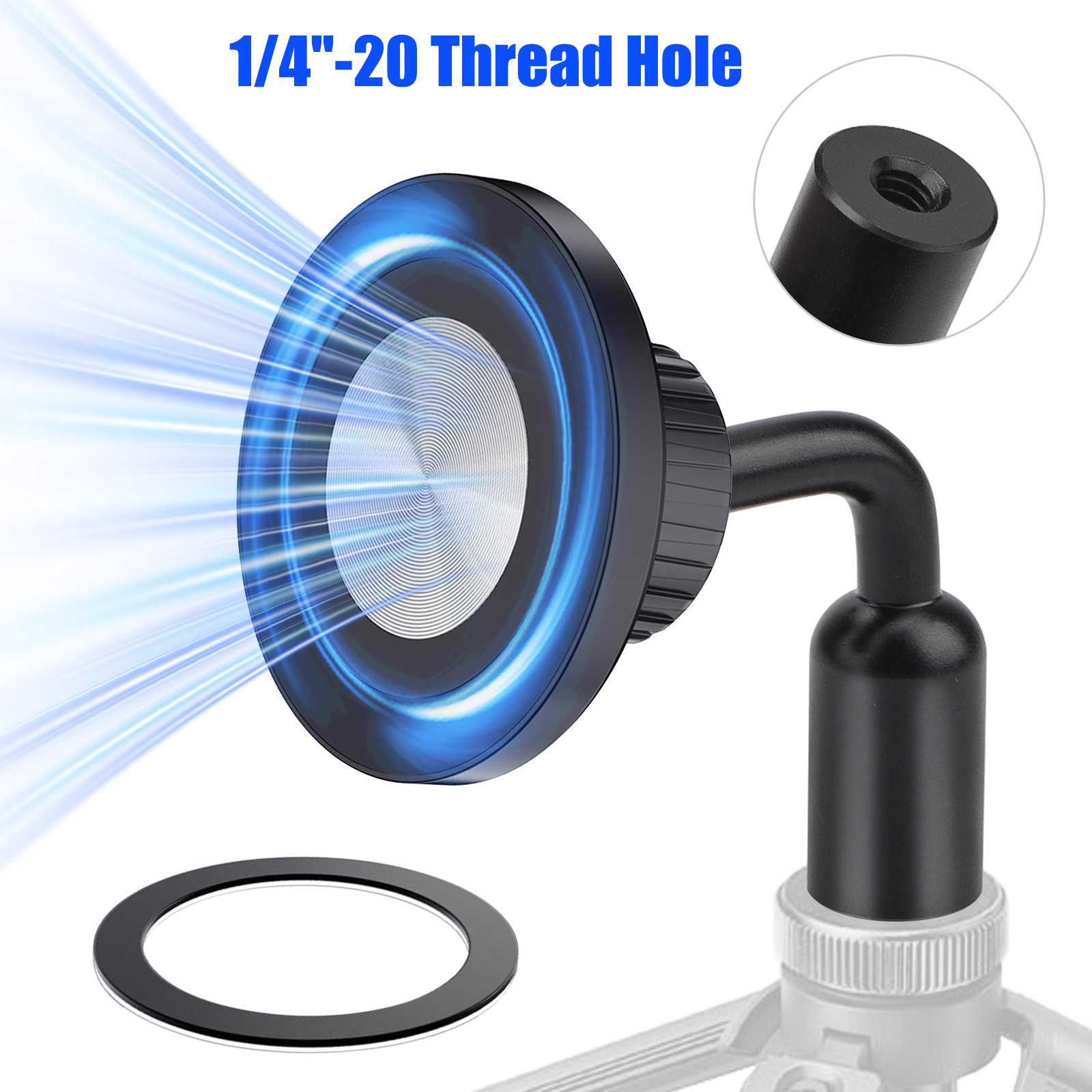 Magnetic Phone Tripod Mount Adapter With 1/4-20 Screw – For IPhone Magsafe & Android – EeeKitOnline