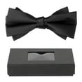 thumbnail image 1 of TSV Mens Black Bow Tie, Matte Satin Silk Adjustable Solid Pre-tied Bow Ties for Men with Gift Box, 1 of 7