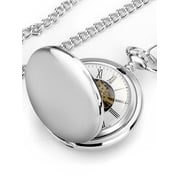 TSV Mens Mechanical Retro Pocket Watch, Classic Mechanical Movement Pocket Watch with Chain