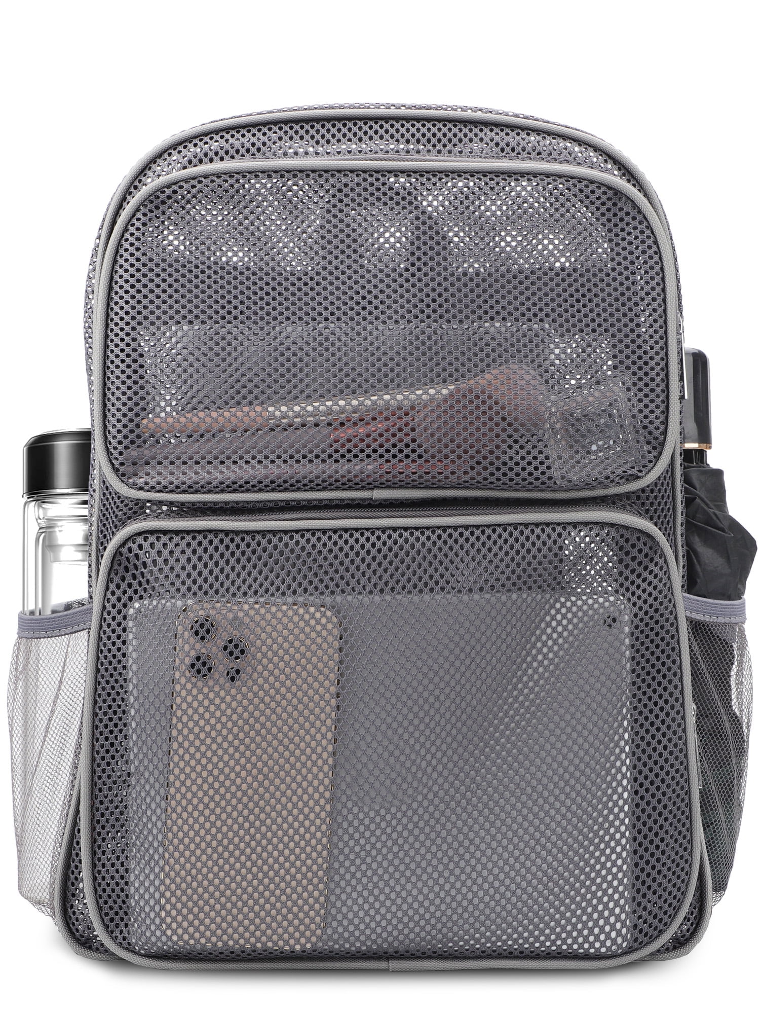 TSV Mesh Backpack with Pockets, See Through Daypack with Padded Straps ...