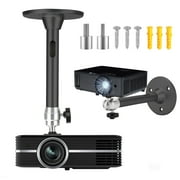 TSV Mini Ceiling Projector Mount - for Projectors DVR Cameras - Angle Adjustable Projection - Length 180mm / 7.0in, Silver / Black