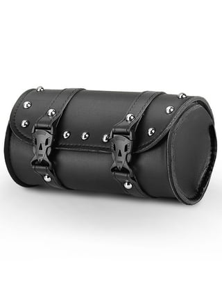 Kroo Women's Studded Leather Saddle Bag|Crossbody Purse with Adjustable Strap, Size: Medium, Black