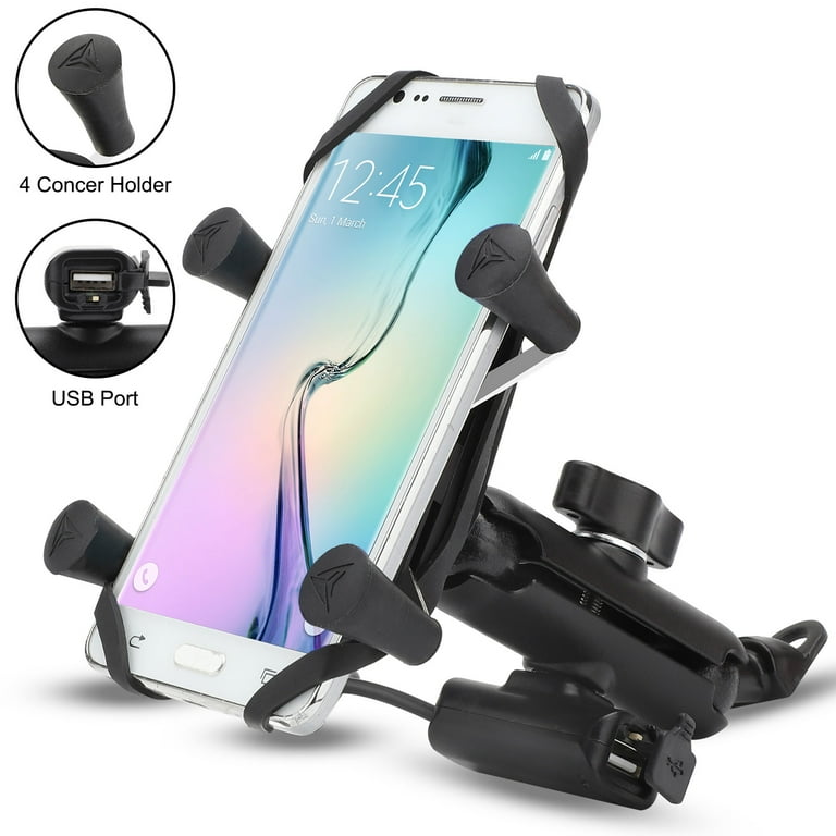 Znee Smart X-Grip Bike Mobile Charger & Phone Holder (5V-2A Black