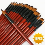 TSV Paint Brushes Set, 18/10 Pcs Acrylic Nylon Hair Art Brushes, Professional Artist Paint Brushes for Oil Watercolor Painting, Face Body Model Paint, Nail Art, Miniature Detailing, Rock Painting