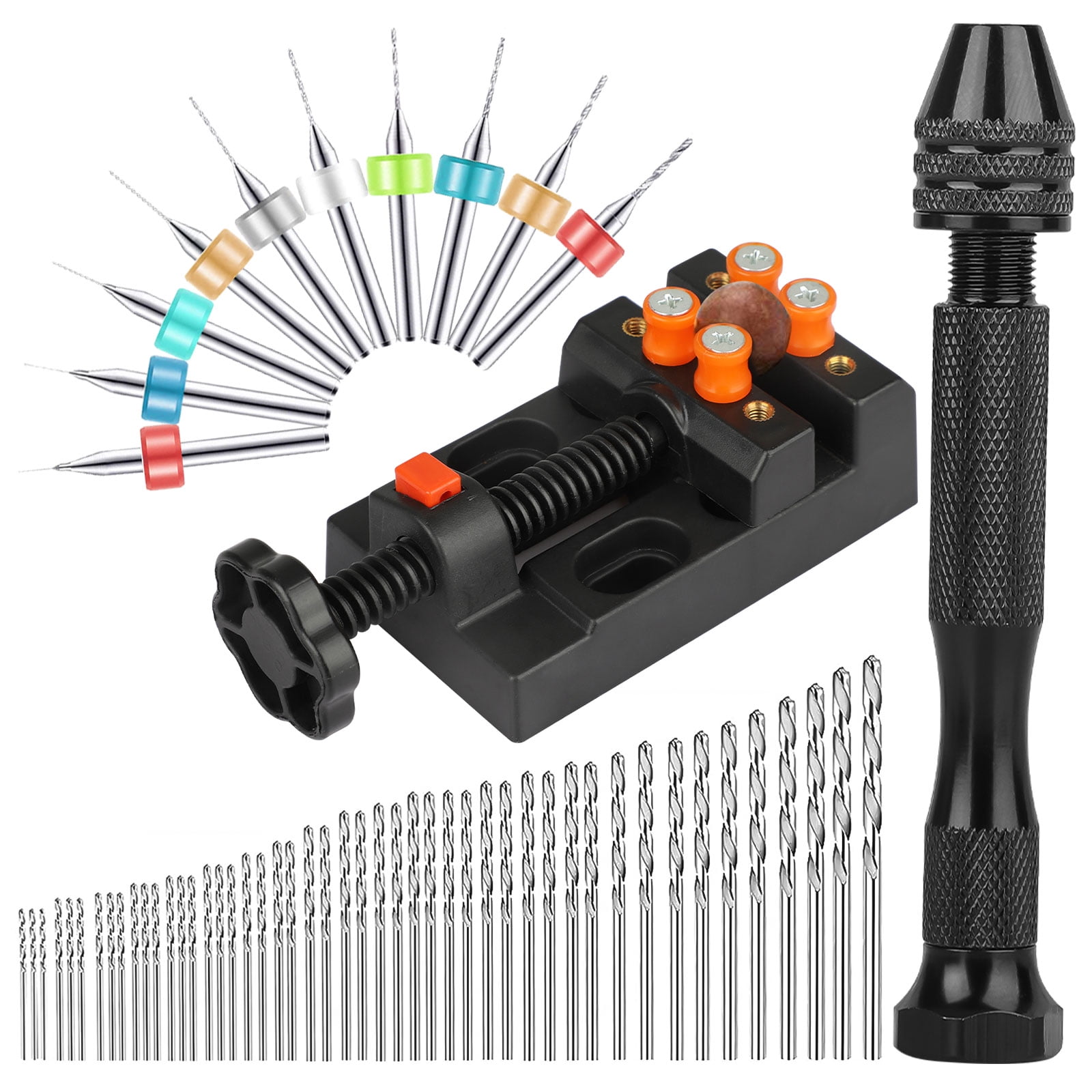 TSV Pin Vise Hand Drill + 48pcs Micro Twist Drill Bits + 10pcs PCB