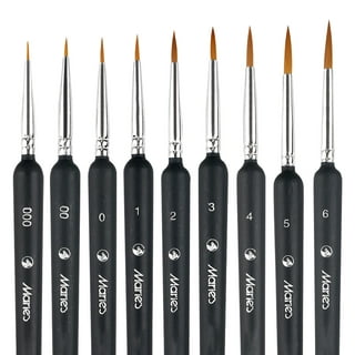 Hello Hobby Round, Filbert, Flat, Fan, Liner Synthetic Bristle Art Brushes  (15 Pieces), Age Group 3+ 