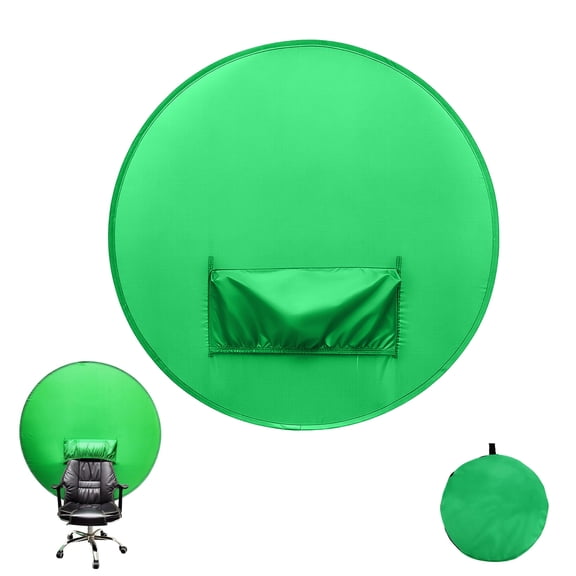 TSV Portable Green Screen Backdrop, 43" Foldable Photography Background for Chair, Chroma Key Backdrop for Video Studio, Live Streaming