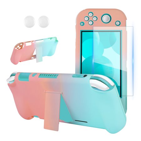 TSV Protective Cover Case Fit for Nintendo Switch Lite, Ultra Slim Hard PC Shell and HD Screen Protector with Ergonomic Grip, Thumb Caps, Shockproof Anti-Scratch Non-Slip