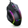 thumbnail image 1 of TSV RGB Gaming Mouse Wired Programmable Ergonomic USB Mice with 6 Level DPI, 13 Color Backlit, 12 Buttons for Laptop PC Computer, High Precision PC Gaming Mice for Desktop, Windows, Mac, Gamer, 1 of 7