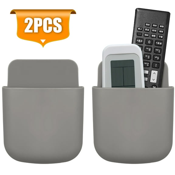 TSV Remote Control Holder, Wall Mount Storage Box, Adhesive Phone Charging Organizer, Pen Media Storage Box, Hole- Free Sticky Remote Control Holder for Home, Office, School Supply