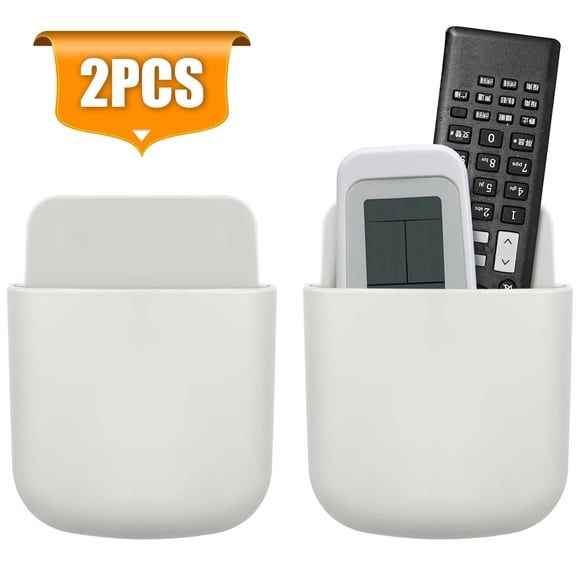 TSV Remote Control Holder, Wall Mount Storage Box, Adhesive Phone Charging Organizer, Pen Media Storage Box, Hole- Free Sticky Remote Control Holder