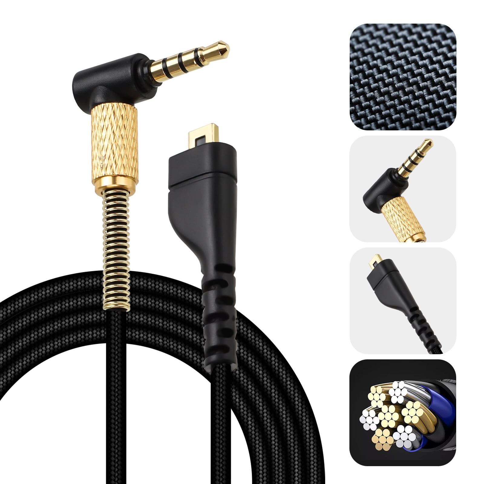 Braided Microphone Cable Extension Cord 1.5M Long for Arctis 3 5 7