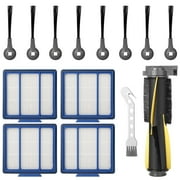TSV Replacement Parts kit for Shark IQ R101AE RV1001AE, IQ R101 RV1001 Robot Vacuum Cleaner, Accessories Pack of 8 Side Brushes, 4 Hepa Filters, 1 Main Brush, 1 Free Cleaning Brush