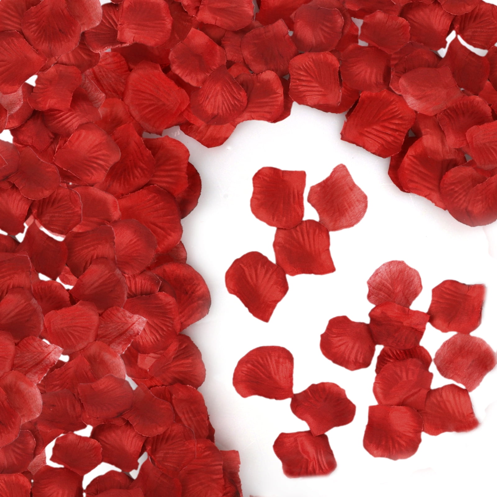 Red Rose Petals + Candles, 1000 Silk Petals