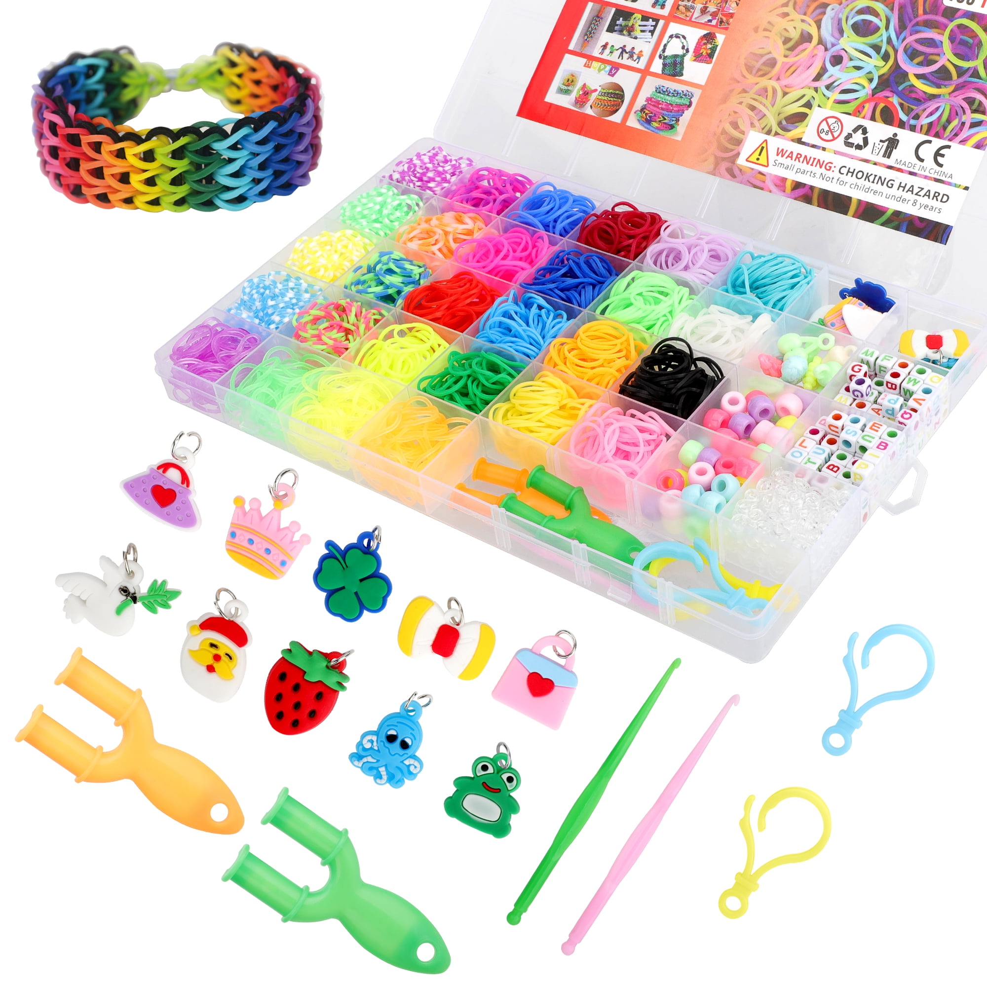 Rainbow Loom: Beadmoji Deluxe - DIY Rubber Band & Bead Bracelet Kit -  Includes 2200 Bands & 340 Beads, Design & Create, Ages 7+ 