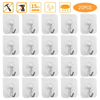 10-Pack All-Purpose Adhesive Hooks for Hanging,Heavy Duty Wall Hooks Hold  up to 37 lbs (Max) Waterproof Adhesive Wall Hook for Wall Organising