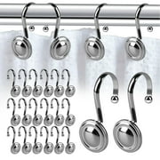 TSV Shower Curtain Hooks, 24pcs Rustproof Heavy Duty Shower Curtain Hangers for Bathroom Curtain Rods