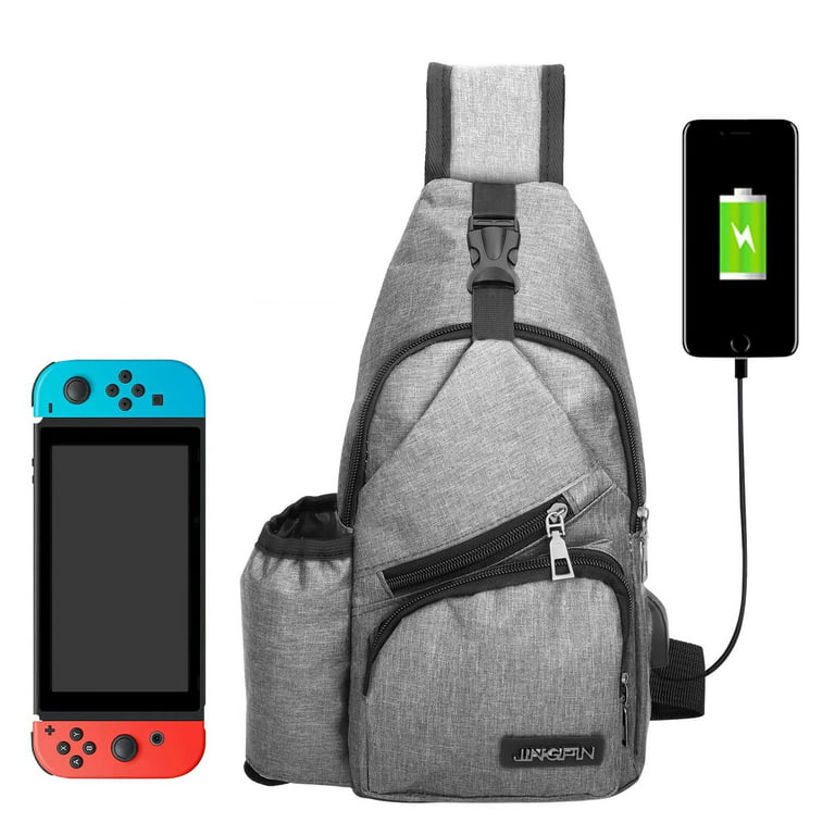  Sling Backpack with USB Charging Port, Chest Bag