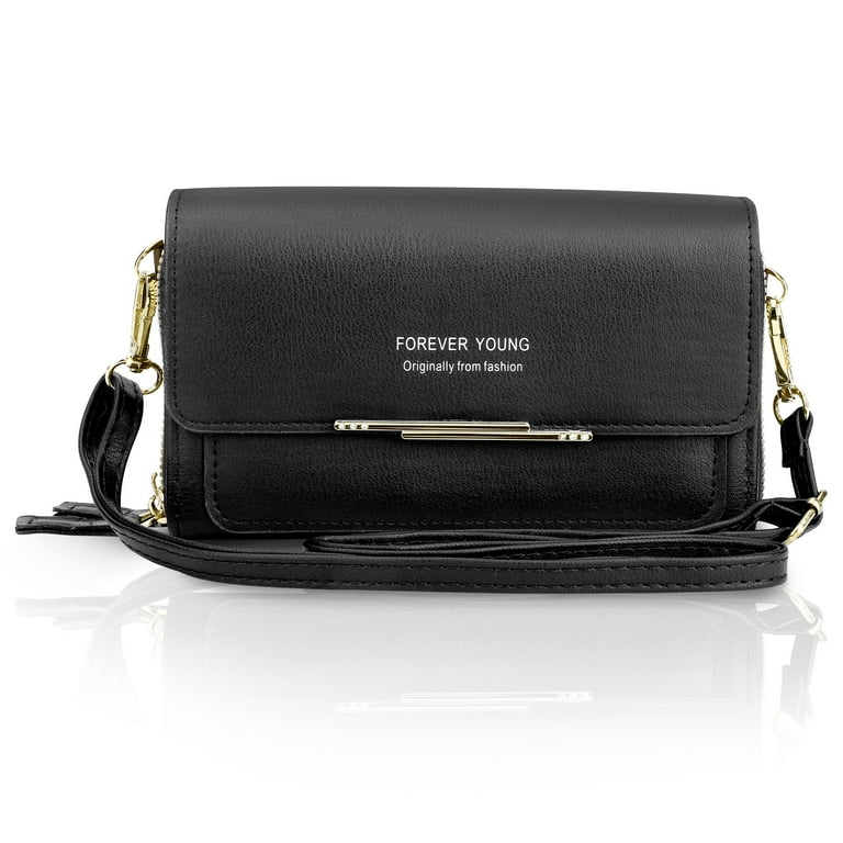 Leather crossbody purse on sale with credit card slots