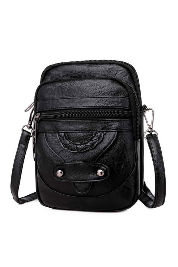 Small Crossbody Cell Phone Bag, PU Leather Purse for Women Men with Adjustable Strap