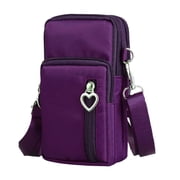 Small Crossbody Cell Phone Pouch Purse for Women, Nylon Waterproof Shoulder Bag with Credit Card Slots, Adjustable Strap