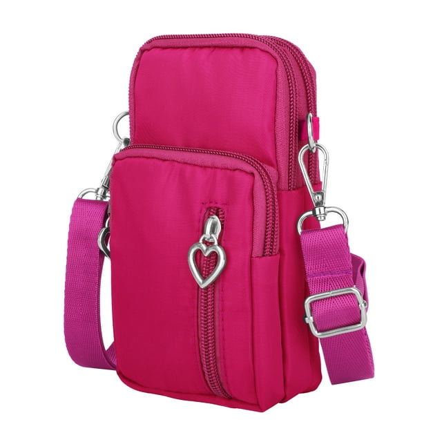 TSV Small Crossbody Cell Phone Pouch Purse for Women, Nylon Waterproof Shoulder Bag with Credit Card Slots, Adjustable Strap