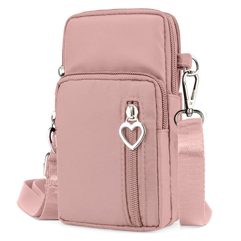 TSV Small Crossbody Cell Phone Pouch Purse for Women, Nylon Waterproof  Shoulder Bag with Credit Card Slots, Adjustable Strap