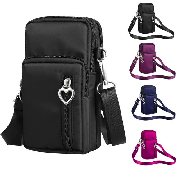 TSV Small Crossbody Cell Phone Purse for Women, Nylon Waterproof Shoulder Bag with Credit Card Slots, Adjustable Strap