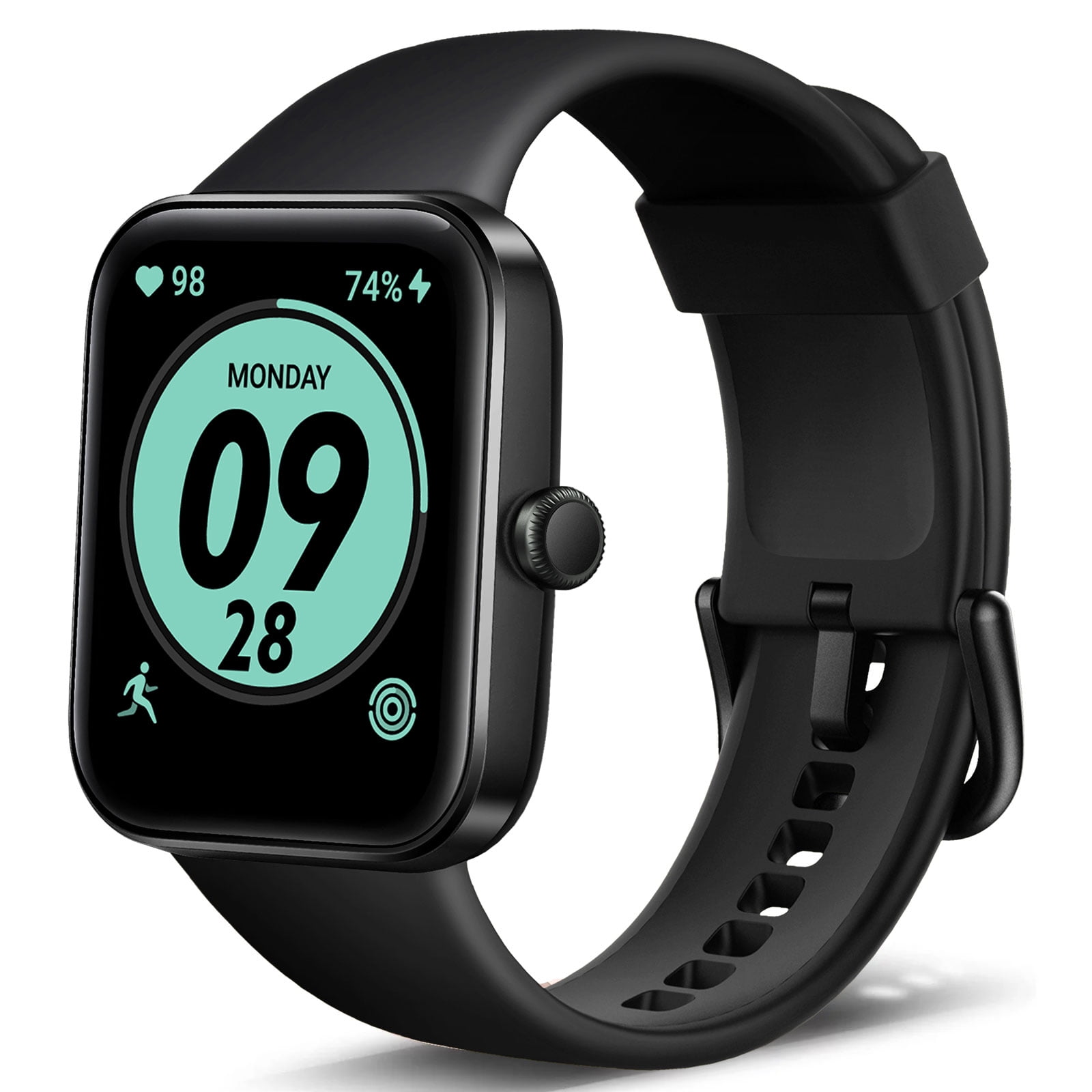 TSV Smart Watch, 1.3" Touch Screen Waterproof Fitness Band Smartwatch Compatible with Android & iOS, Black