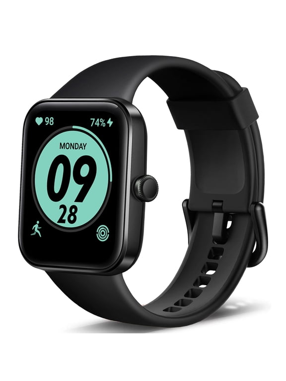 Smart Watch, 1.3" Touch Screen Waterproof Fitness Band Smartwatch Compatible with Android & iOS, Black